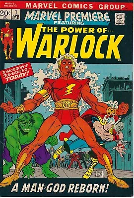 MARVEL PREMIERE #1 Apr 1972 6.5 FN+ Origin Of WARLOCK And Counter-Earth • $55