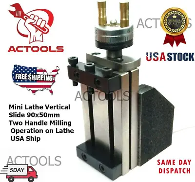 Mini Vertical Slide 90 Mm X 50 Mm Two Handle Milling Operation On Lathes USA • $64.90