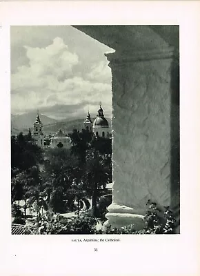 £2.99 • Buy Argentina Salta The Cathedral Old Print Picture Vintage 1954 PP#33
