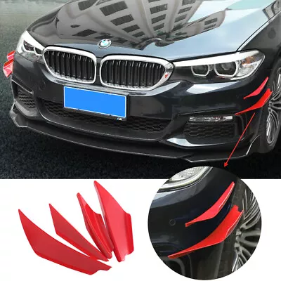 4pcs/set Red JDM Spoiler Canards Valence Chin Bumper Lip Diffuser Splitter Fins • $17.99