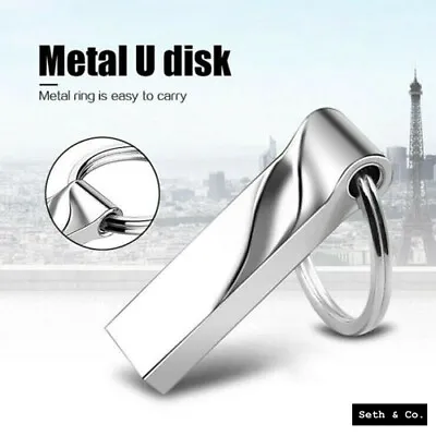 £6.49 • Buy 32GB USB Memory Stick 3.0 Silver Chrome Metal Mini Flash Data Pen Drive Key Ring