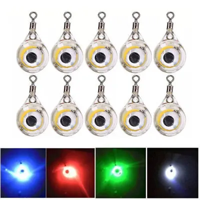 5-10pcs Mini Fishing Lure Light LED Deep Drop Underwater Eye Shape Fishing Bait • $19.58