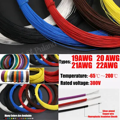 19AWG~22AWG PTFE Silver-plated Copper Stranded Electrical Wire Cable Audio Wire • £1.96