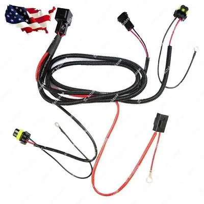 Xenon HID Relay Wiring Harness Kit For H1 H7 H8 H10 H11 HB4 9005 9006 9140 9145 • $10.95