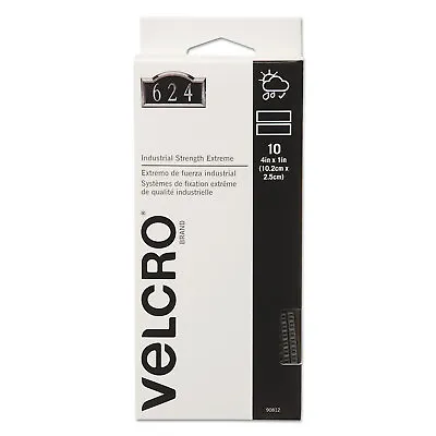 Velcro Extreme Indoor/Outdoor Hook And Loop Fasteners 1 X 4 Strips 10/Pack 90812 • $10.99