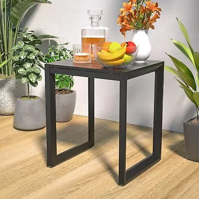 EFURDEN Patio Side End Table Indoor Outdoor Aluminum Coffee Table Square Black • $69.75