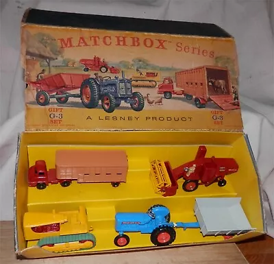 1960sMatchbox G-3 Gift Set FARM.LESNEY Boxd Original With Transit Cardcomplete • $207.12