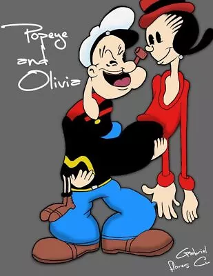 Popeye & Olive Oil Poster A4a3a2a1a0 /canvas Framed  Finished Art Home Decor • £124.99