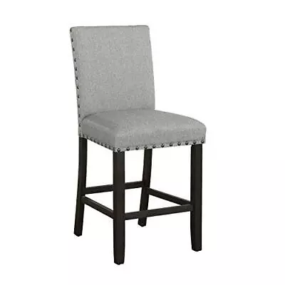 Solid Back Upholstered Counter Height Stools Grey And Antique Noir (Set Of 2)... • $216.81