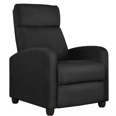 Fabric Push Back Theater Recliner Chair With Footrest Cozy Recliner Sofa Black • $123.69