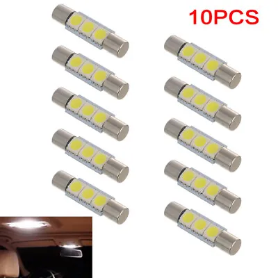 White LED  5050 3SMD Fuse Vanity Mirror Lights Bulbs For 6641 TS-14V1CP Useful • £6.06