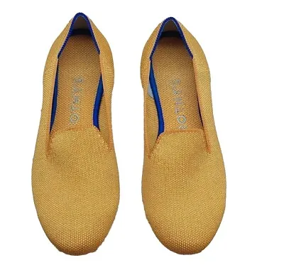Rothy's Mustard Yellow Round Toe Ballet Flats Slip On Shoes Size 6.5 • $69.99