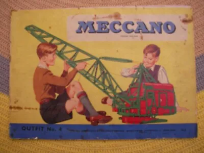 £2 • Buy Vintage Meccano Outfit No 4 Build Instructions Reasonable Condition For Its Age