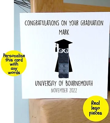 Personalised LEGO Person GRADUATION School University Card Congratulations Brick • £5.99