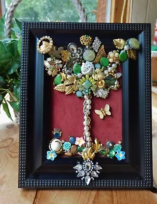 Vintage Jewelry Art Tree Of Life Signed And Framed • $55.99