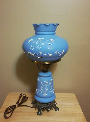 L & L WMC Vintage  Handpainted Beautiful Blue Table Lamp 20” Free Shipping • $39.99
