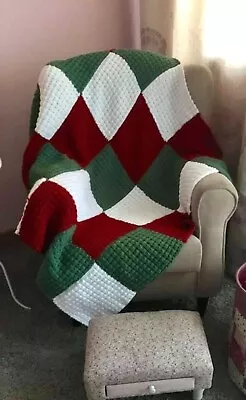 KNITTING PATTERN -Christmas Patchwork Blanket • £3.59