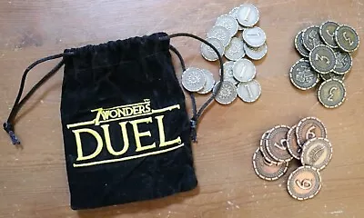 7 Wonders Duel Metal Coins & Bag Set Promo Premium Upgrade Repos Productions New • £33.25