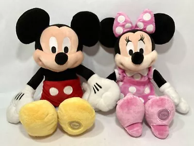 Authentic Disney Store Mickey And Minnie Mouse Plush Pair 20  18  MINT Condition • $32.87