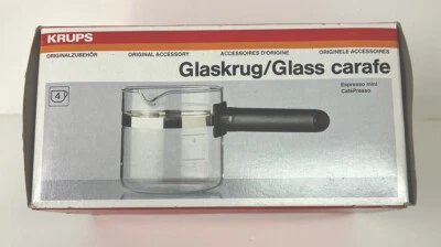 $5 • Buy Krups Espresso Mini Glass Carafe Black Handle F 027-A-70 New In Box Replacement