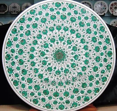 60 Inches Round Marble Dining Table Top Floral Pattern Inlay Work Hallway Table • $7938.75