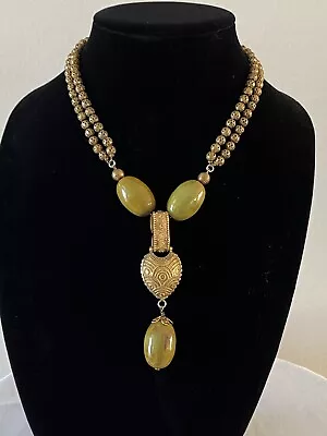 Vintage Miriam Haskell Huge Bakelite Pendant Necklace  • $425