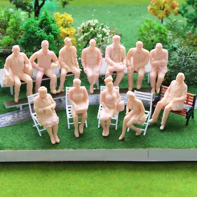 P2510 12pcs Model Train 1:25 Figures G SCALE Unpainted People Seated • $11.99