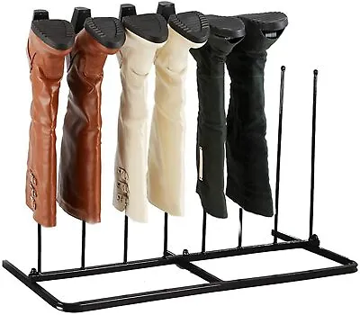 Steel Black Powder Coated Boot Rack 4 Pair Wellie Welly Holder Stand Storage • £16.29