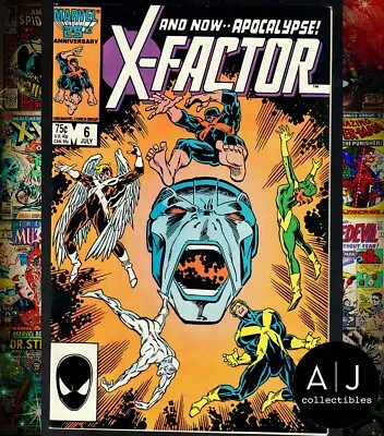 X-Factor #6 VF/NM 9.0 Beauty  1st Apocalypse Appearance 1986 • $40.46