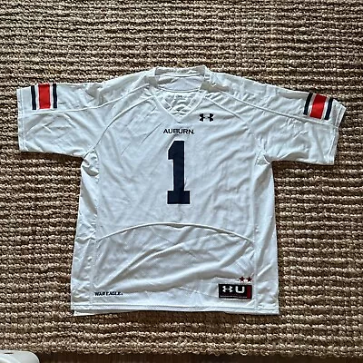 Vintage Auburn Tigers Jersey Mens 2XL XXL White Under Armour #1 Newton Football • $29.99