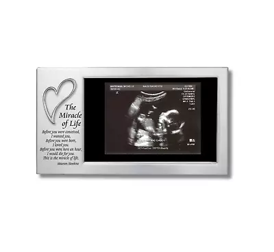 Miracle Of Life Sonogram Photo Frame Satin Silver Ultrasound Picture Frames • $23.99