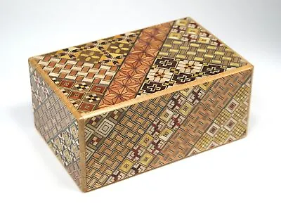 Himitsu-Bako Yosegi Zaiku 27 Steps Karakuri Puzzle Box Traditional Craft Japan • £158.94