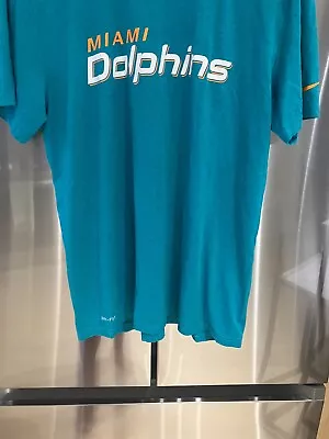 Miami Dolphins  Nike Dri Fit Green   Short Sleeve T Shirt  Adult Men's Large NEW • $21.03