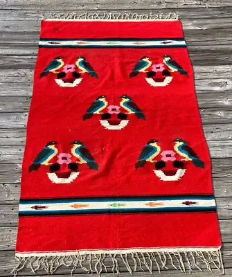 Vintage Zapotec Weaving Blanket Textile 88''x48'' Antique NOT Navajo Thunderbird • $159