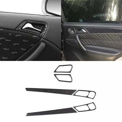 6Pcs Carbon Fiber Interior Door Handle Cover Trim For Mercedes-Benz C-Class W203 • $29.88