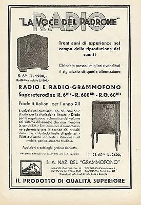 W0091 Radio Gramophone Supereterodine R. 600 Bis - Advertising 1933 • $8.97