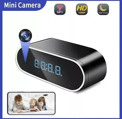 1080P WIFI Wireless Mini Clock Camera Time Alarm Watch Security Night Vision • $14.95