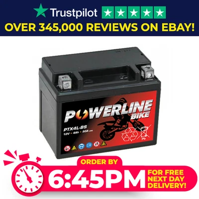 £18.69 • Buy Powerline SUZUKI AE50, 50M 91-95 Gel Upgrade Battery (YTX4L-BS, CTX4L-BS, DTX4L-