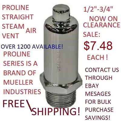 Steam Air Vents 3/4-in X 1/2-in Main Line Replaces Most Brands Qty 2 • $14.96