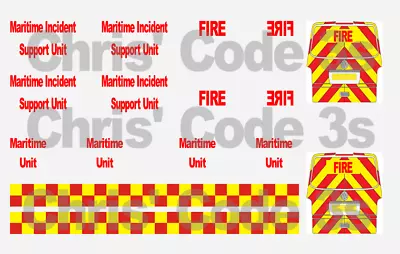 Code 3 Adhesive Vinyl Decal Suit Oxford Diecast 1/76 Van - Fire Maritime Support • £7.50