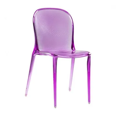 THALYA CLEAR PURPLE ACRYLIC LUCITE DINING GHOST CHAIR MODERN RARE 🟪Willy Wonka • $244.99