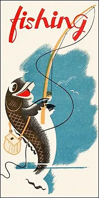 $17.99 • Buy Vintage Fishing Art Reproduction Metal Sign Fishing Cabin Hunting Decor