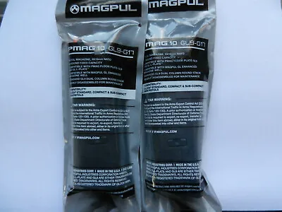 Magpul Magazine GL9-G17; Fits Glock 17; Holds 10 Rounds 9mm;  2 Pack; MAG801-BLK • $34.98