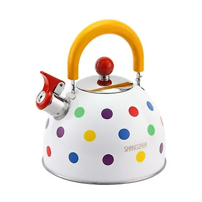 SHANGZHER Stove Top Kettle Induction Gas Tea Kettle Polka Dots • £5