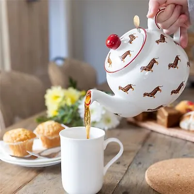 London Pottery Farmhouse Animal Teapot For Loose Leaf Tea With Spaniels Decor • £29.99