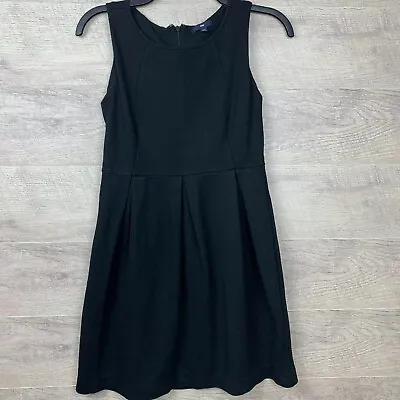 GAP Black Pleated Half Zip Up A-Line Dress Womens Size 2 • £8.32