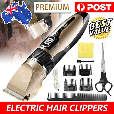 Professional Hair Clippers Men Cordless Hair Trimmers Washable Beard Trimmer 9Pc • $14.95