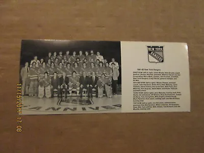 NHL New York Rangers Vintage Circa 1981-82 Black & White Hockey Team Photo • $20