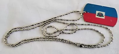 Country Flag Military ID Dog Tag Metal Chain Necklace World Flags • $9.97