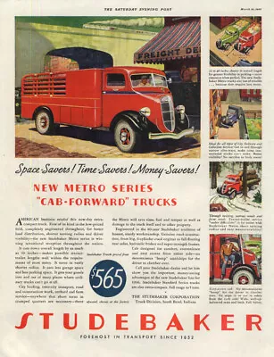 Space-Savers! Time-Savers? Money-Savers? Studebaker Cab-Forward Truck Ad 1936 • $9.99